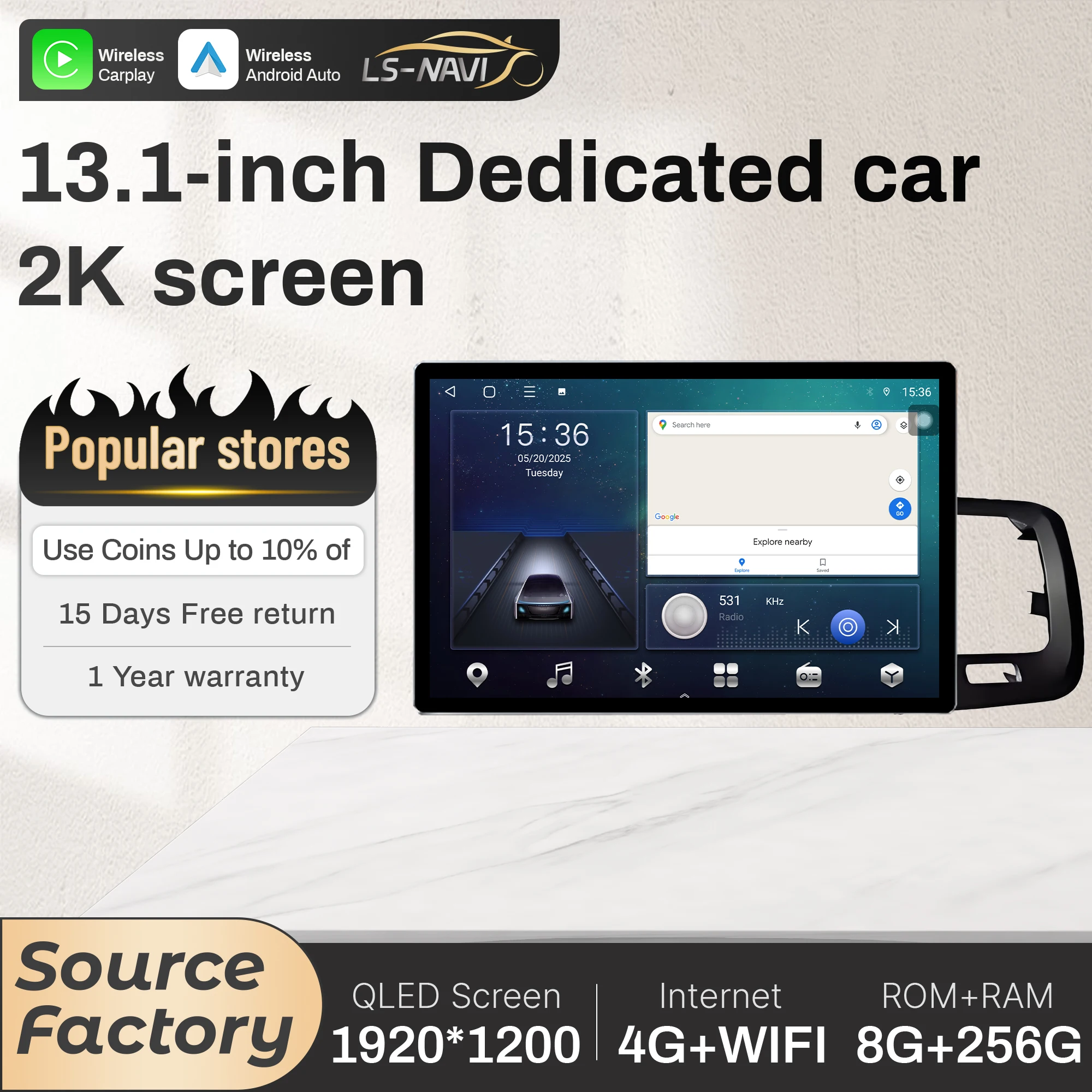 

13.1“ For Volvo S60 S60L V60 2011 2013 2014 2015 2016 2017 2018 2019 2020 Car Radio Multimedia Wireless CarPlay QLED Screen