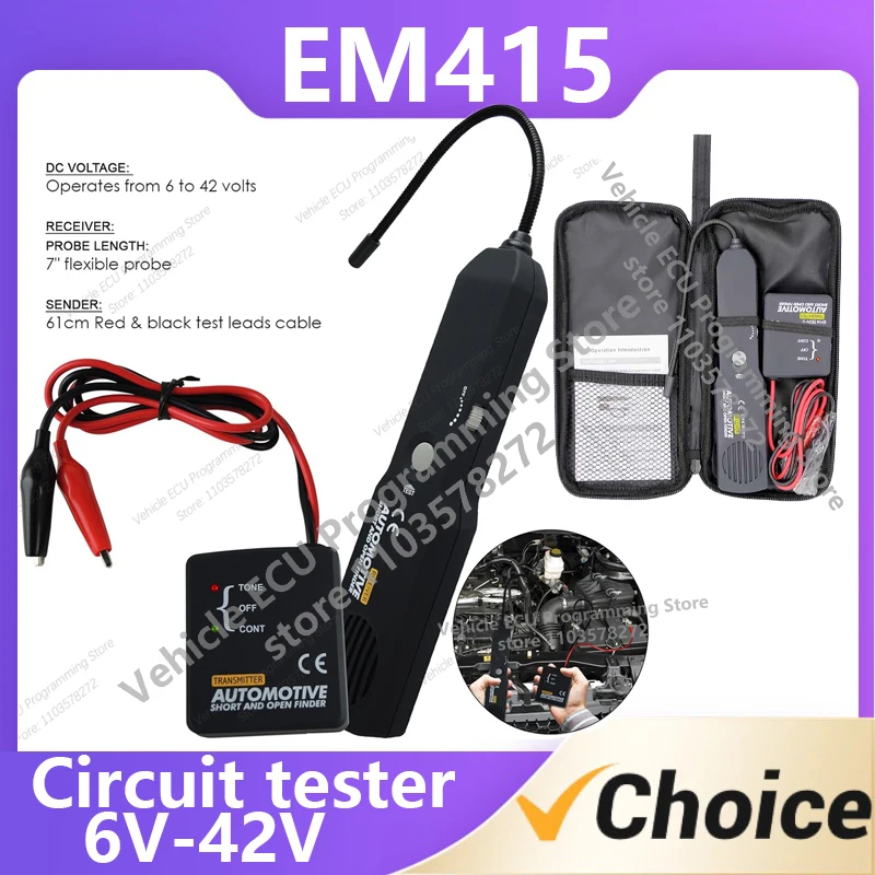 

Car Short Circuit Cable Tracker Detector Open Line Short Wire General Search EM415 6V-42V Search Repair Metal Cable Controller