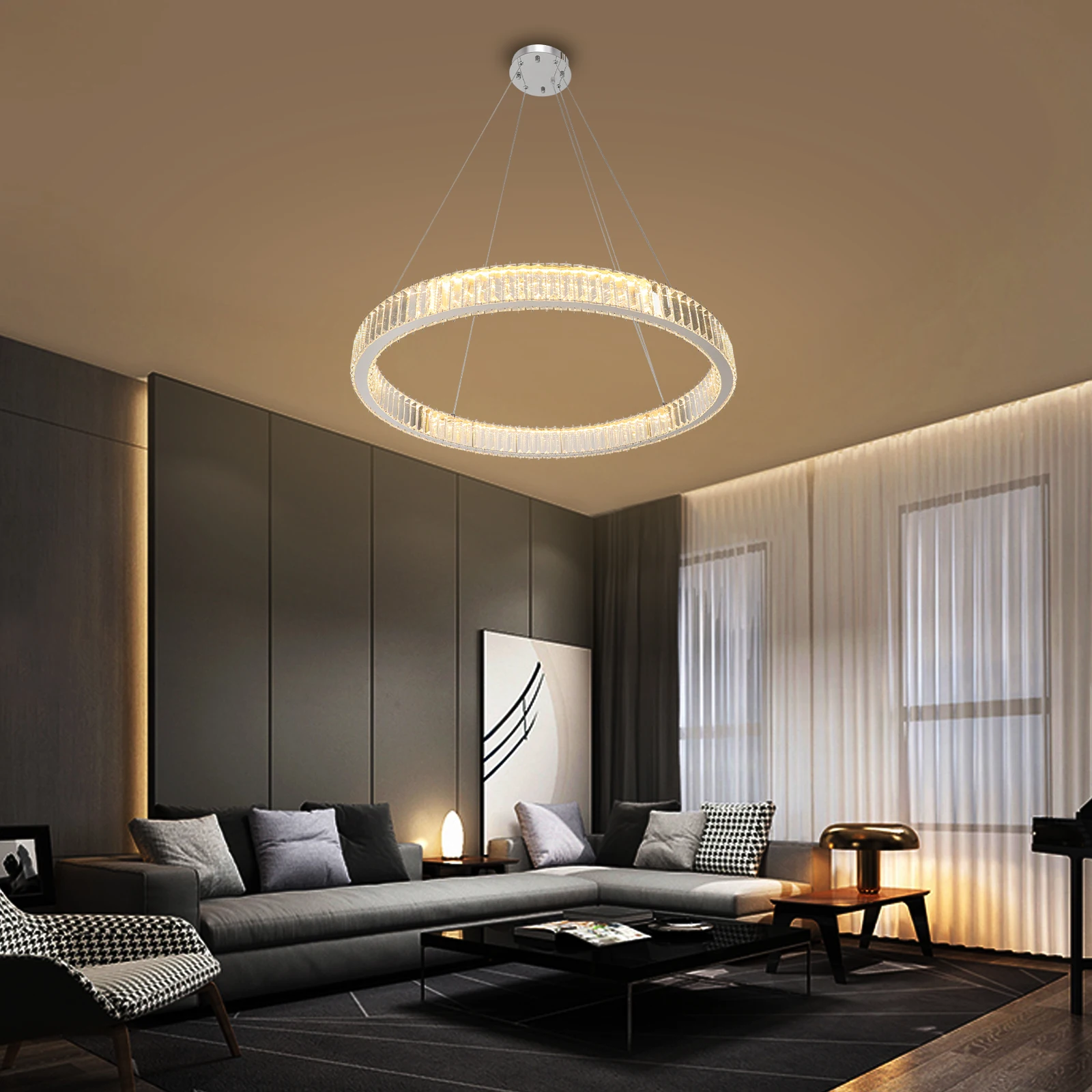 K9 Crystal Pendant Light Ceiling Lighting Chandelier LED Light Source 7.08 Inches