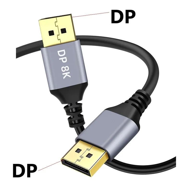 1m 2m 3m 8K DP 1.4  DisplayPort Cable DP male To DP male 8K@60Hz 4K@144Hz 2K@165Hz 32Gbps Video Audio Cable For TV PC Laptop PS5