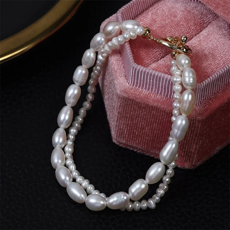 Retro Baroque Double-layer Natural Pearl Bracelet Luxury Designer Classic Multi-layer Bracelets 080223