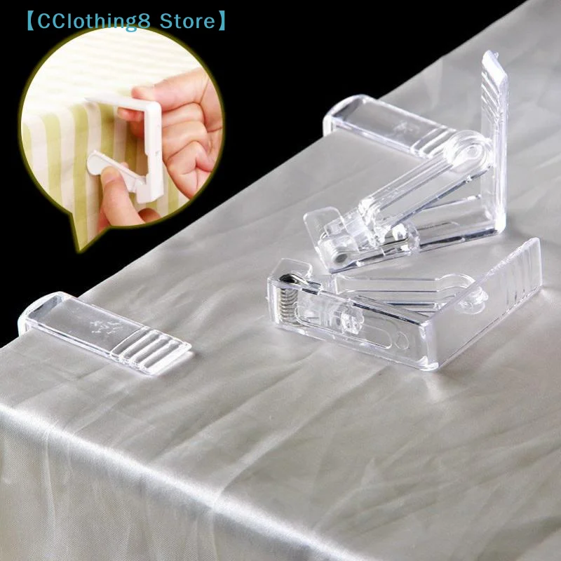 10pcs Plastic Tablecloth Clips Transparent Non-slip Securing Holder Decorative Leaf Tablecloth Clamp Holder【AliS8】