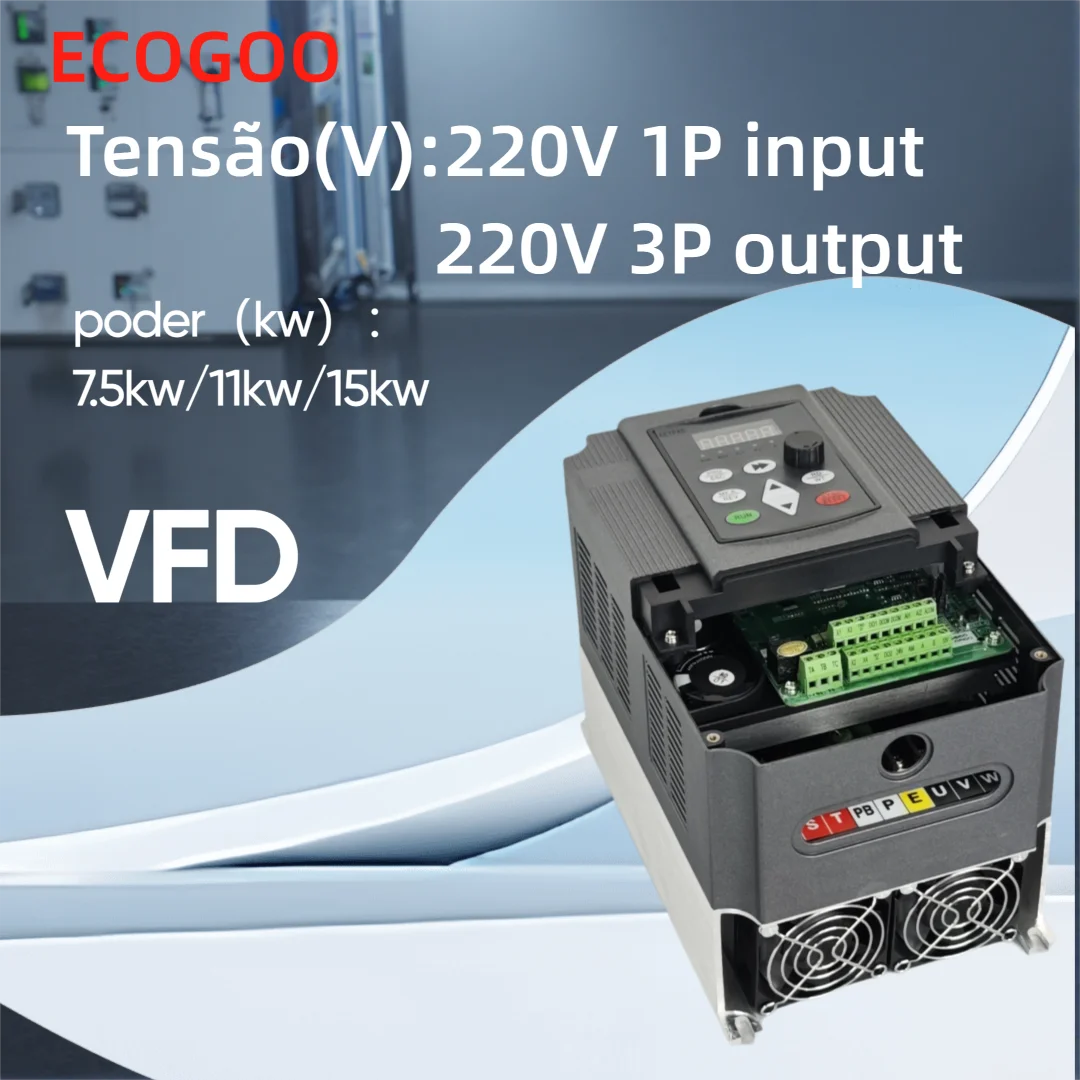 220V Single Phase to 3 Phase VFD Inverter 1.5KW-11KW Variable Frequency Drive Converter Stable Performance for AC Motor