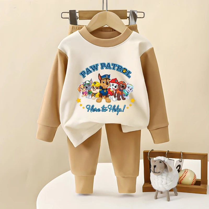 PAW Patrol Autumn Kuromi Printed Children Long Sleeve Pajamas Sets Soft Boys Home Clothes Suit Kids Casual Sleepwear Set