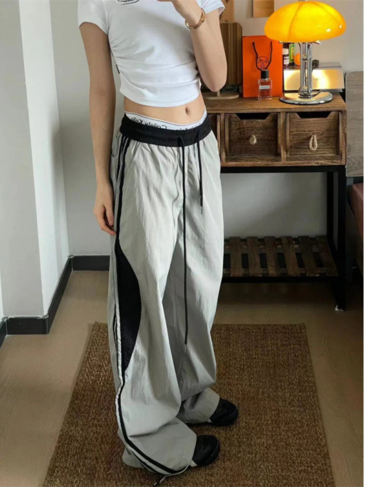 

Мужские повседневные брюки с полосатыми вставками, быстросохнущие, тонкие, летние, спортивные, модные, трендовые, прямого кроя, длинные