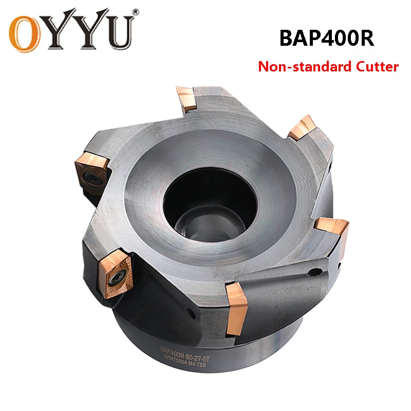 OYYU Black BAP400R BAP 400R 90 Degree Right Angle Face Milling Cutter Head Lathe Non-standard Shank Carbide Inserts APMT1604