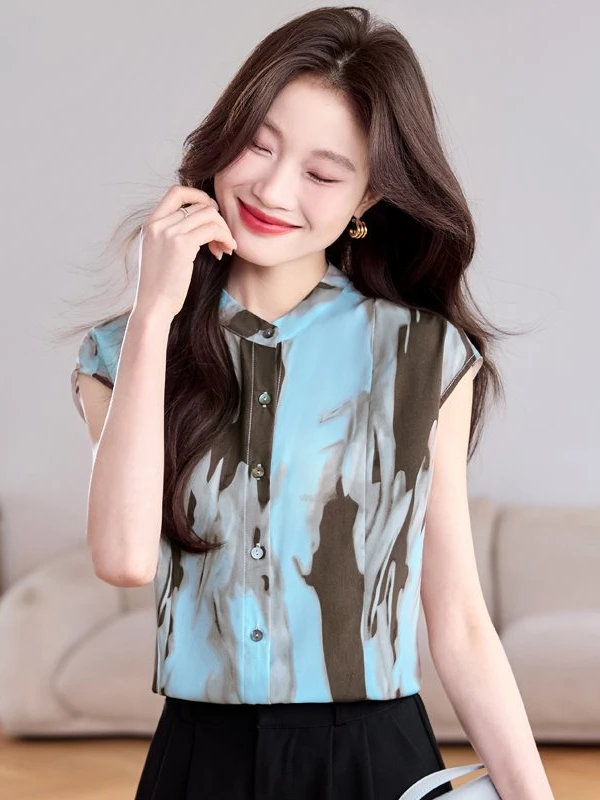

Ele ort Sve Women's irt Faionable Summer 2026 New Arrival Versatile Beautiful Top High-End Feel Straight Cut