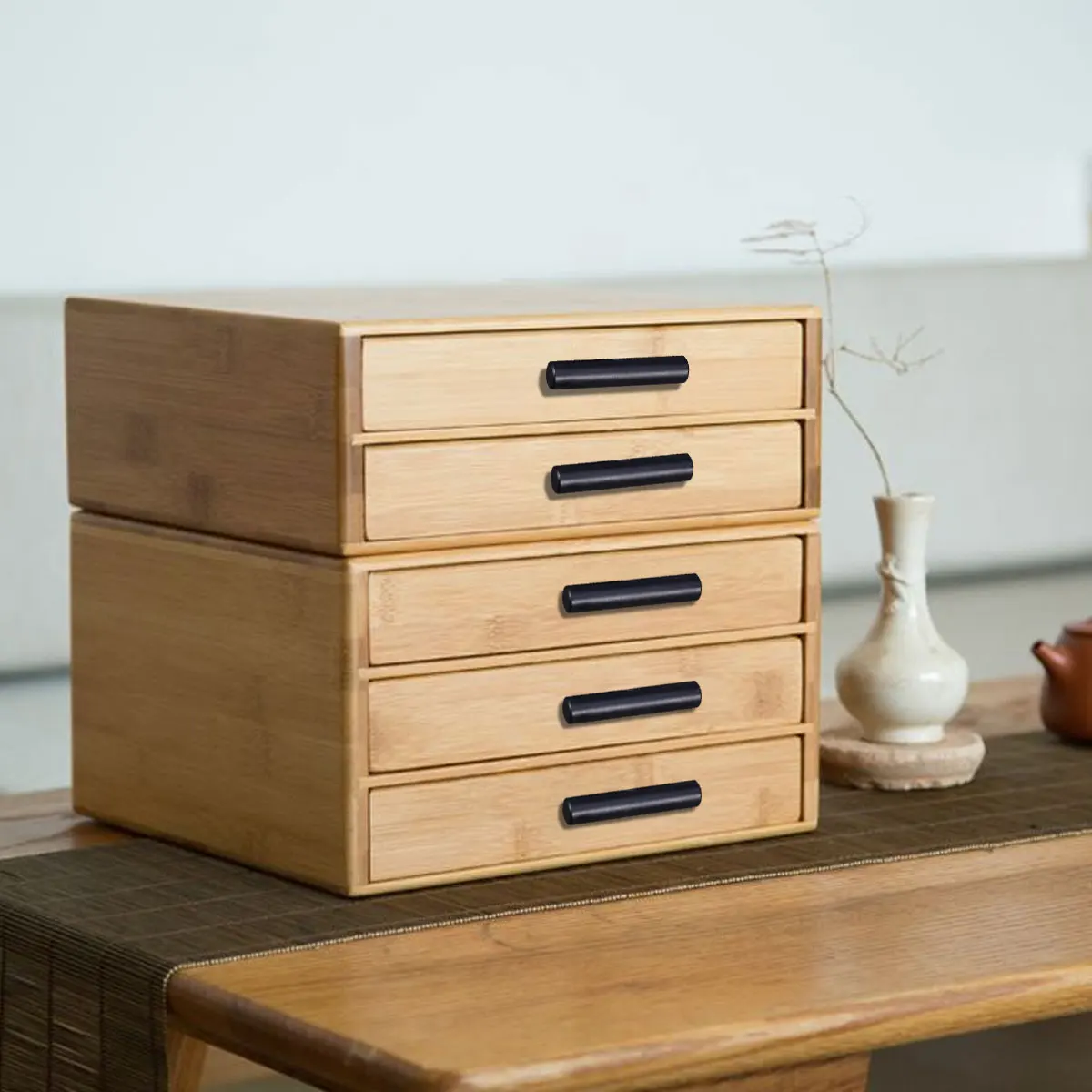 

5Pcs Minimalist Cabinet Knobs Aluminum Drawer Handles Matte Finish Cupboard Pull Knobs for Furniture Wardrobe Kitchen 50mm Black