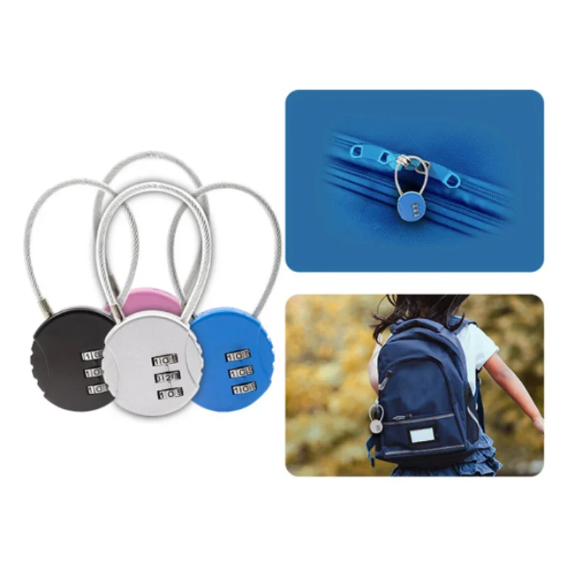 3 Dial Digit Password Combination Padlock Suitcase Luggage Metal Code Lock Mini Coded Keyed Anti-Theft Locks 4*4cm