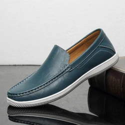 Hot Selling Men's Genuine Leather Casual Shoes Europe America Handmade Sole Loafers Men's Driving Shoes Elegant Work Shoes