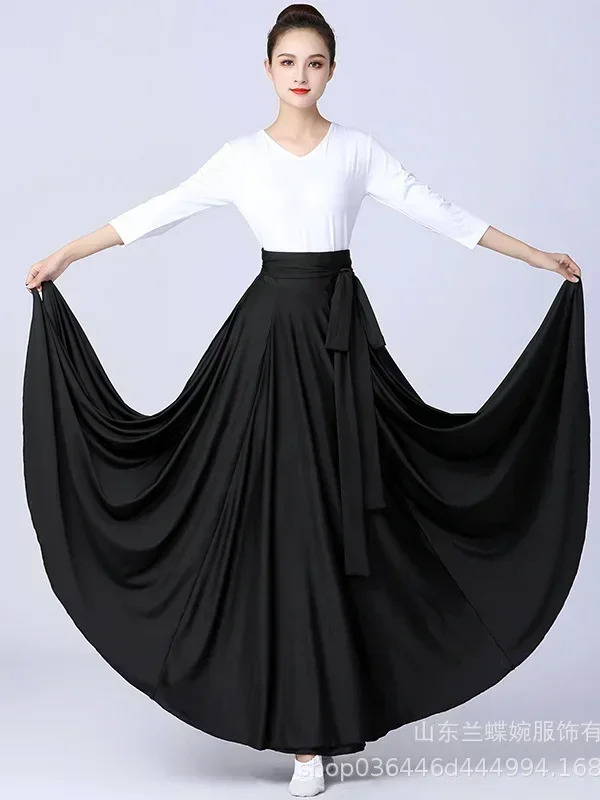 Flamenco Skirt For Women Spanish Dance Skirt Belly Dance Long Dress Big Swing Skirt Gradient Color Performance Gypsy Dress