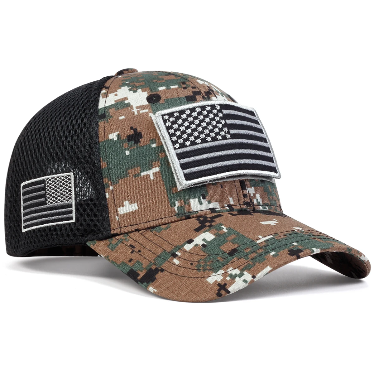 Unisex American Flag Sticker Baseball Net Caps Spring and Summer Outdoor Adjustable Casual Hats Sunscreen Hat