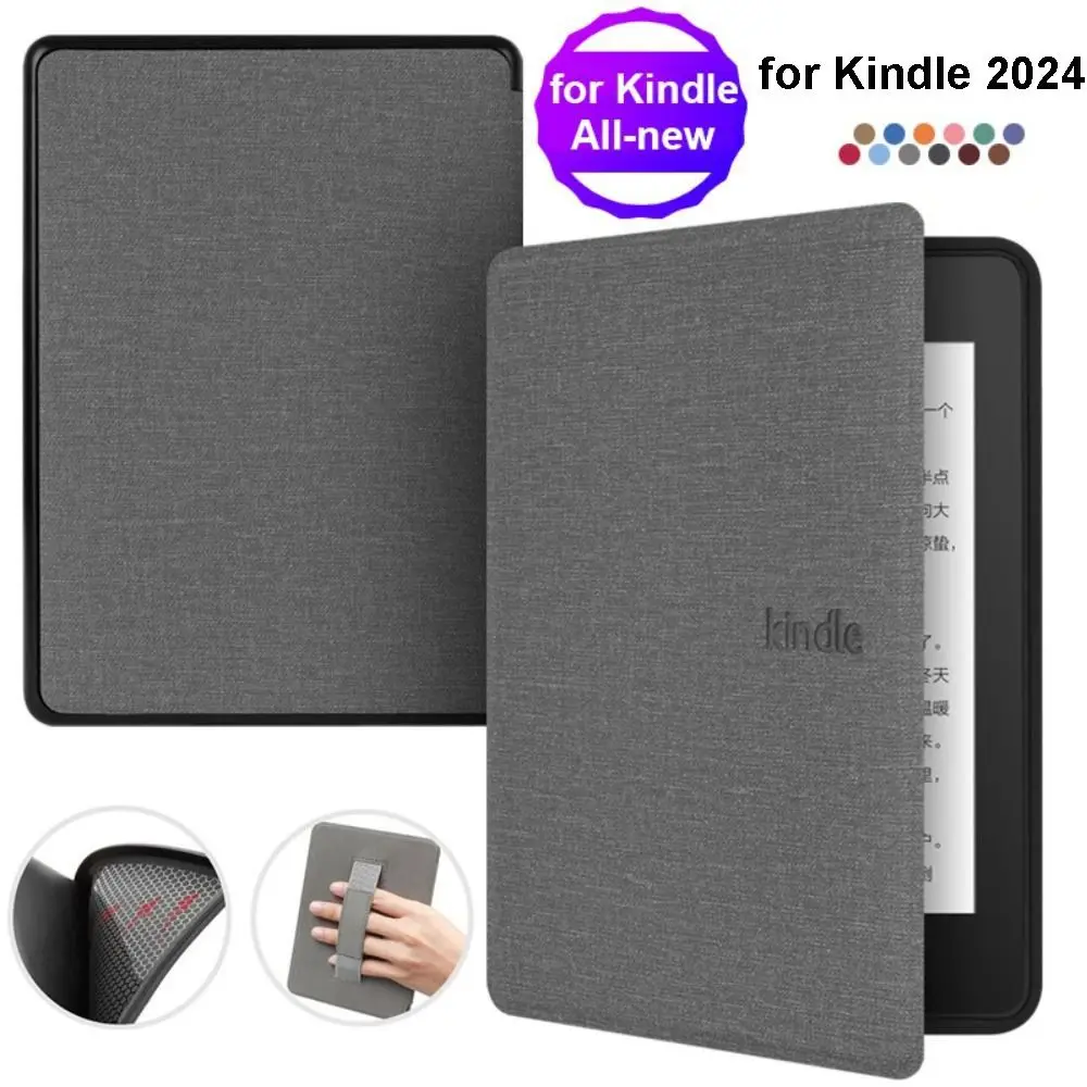 

TPU eReader Case with Hand Support Soft C2V2L3 Protective Cover Slim Auto Wake/Sleep for Kindle 2024 (12th Generation) 6 inch
