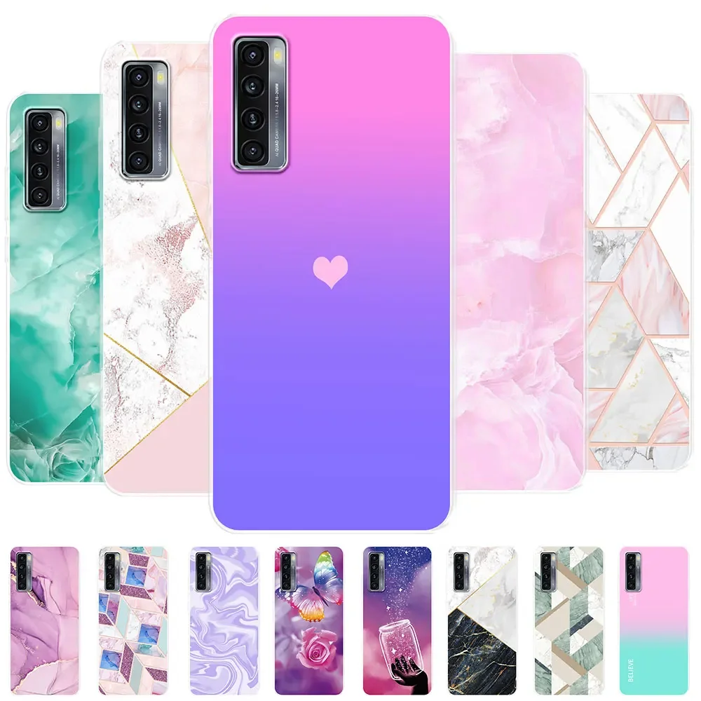 For TCL 20L Plus Case Transparent Soft Silicone Cover For TCL 20S 20B 20AX Fundas Capa For TCL 20 20R 5G Phone Case Bumper Coque