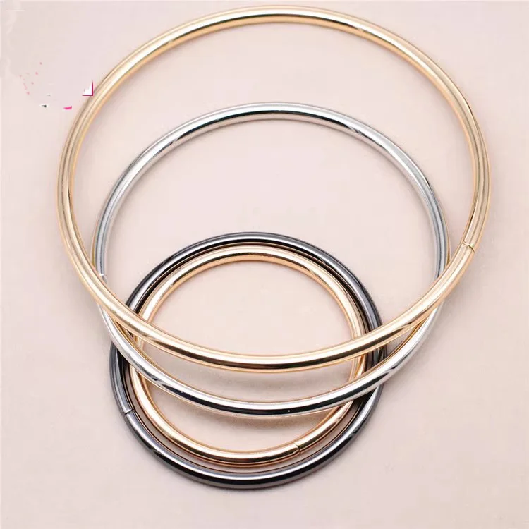 2pc Purse Handle Round Metal Handles Handbag Ring Buckle Bag Handle Hardware Wire for Luggage Hardware Accessories