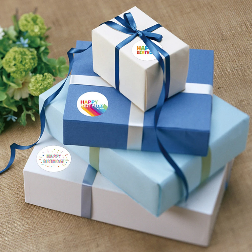 

2 Rolls Happy Birthday Sealing Stickers Self-Adhesive Decorative Label Stickers for Gift Bags Gift Sealing Sticker