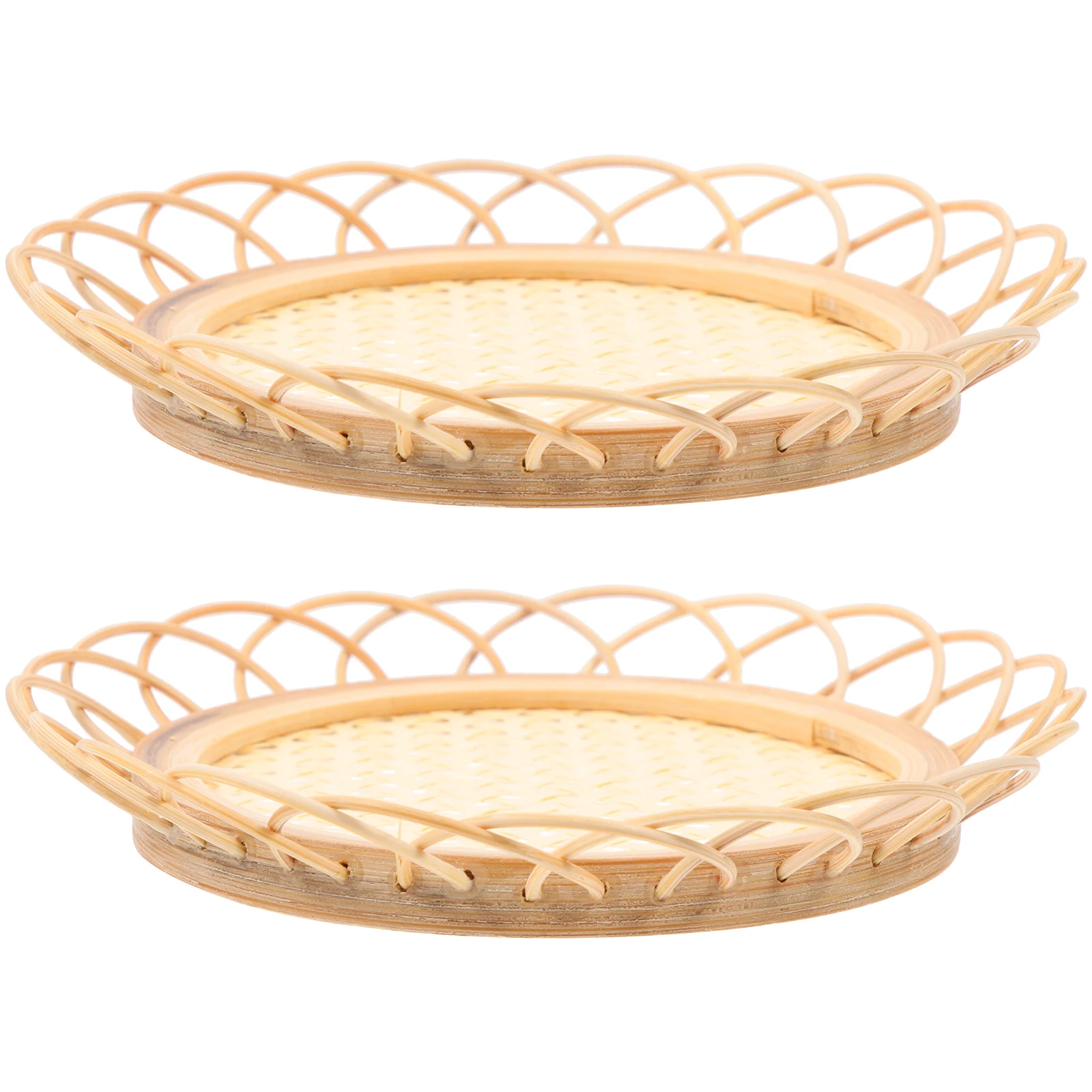 

2pcs Bamboo Weaving Coaster Non Skid Heat Insulation Cup Mat Round Table Placemat Teacup Holder Home Kitchen Accessories