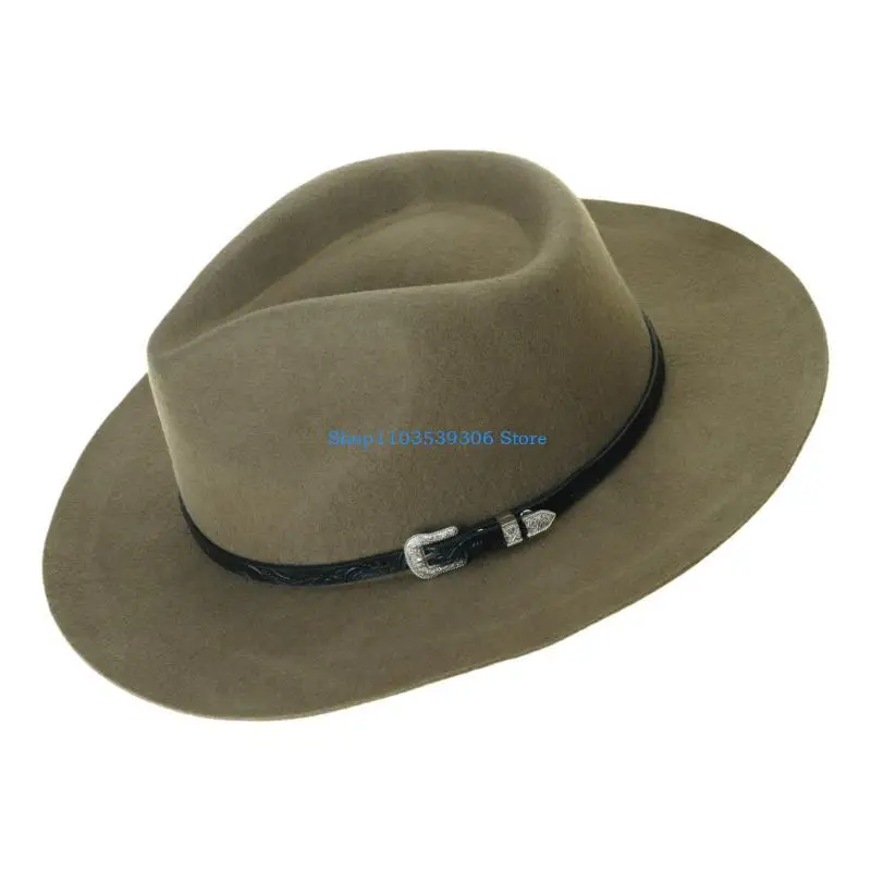 400A Cowboy Hats Victorian Age Classical Hat with Decorative Belt Color