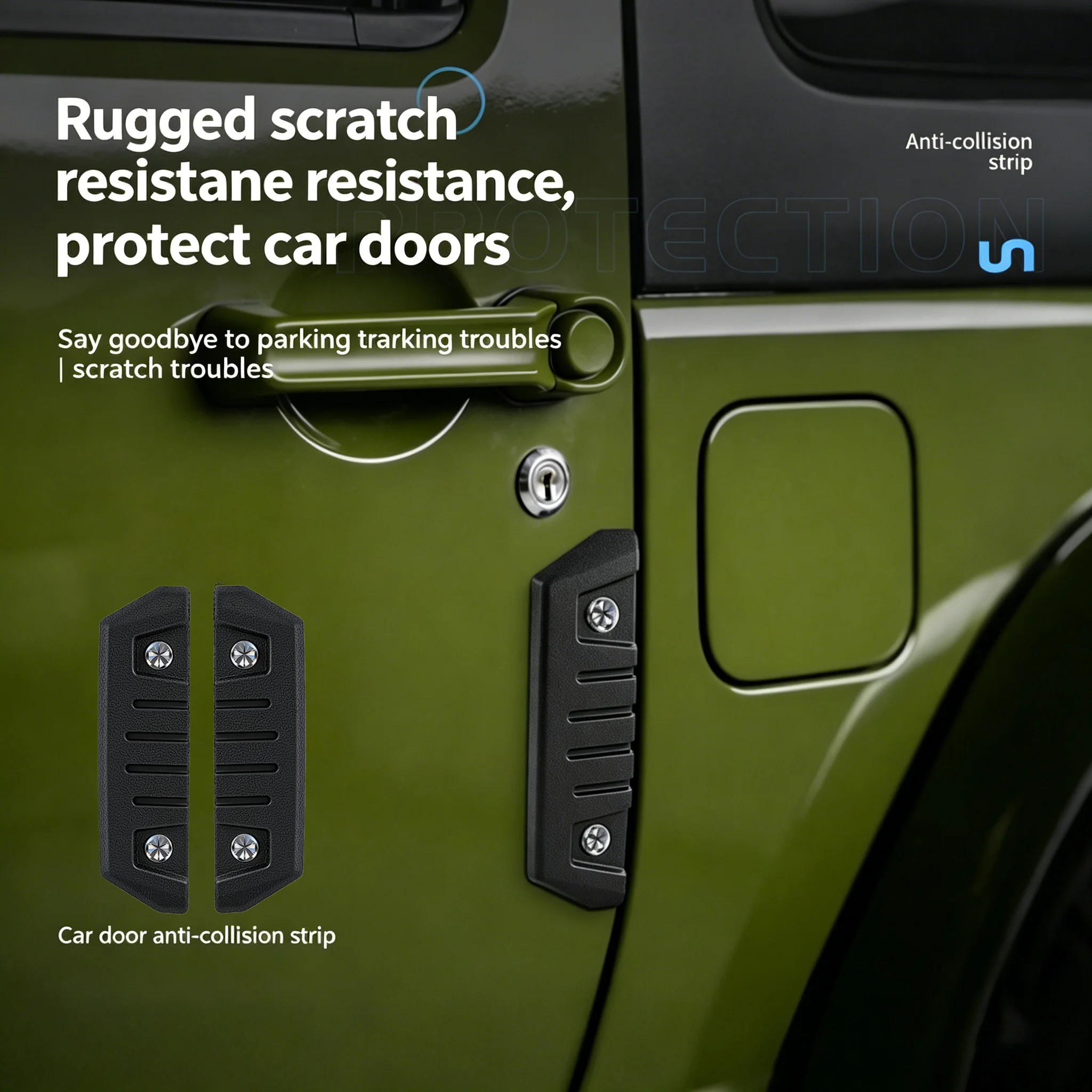 A Pair Off-Road Car DoorThickened Anti-collision Strip Car Door Edge Protection Strips Car Body Scratch-Resistant Protectors