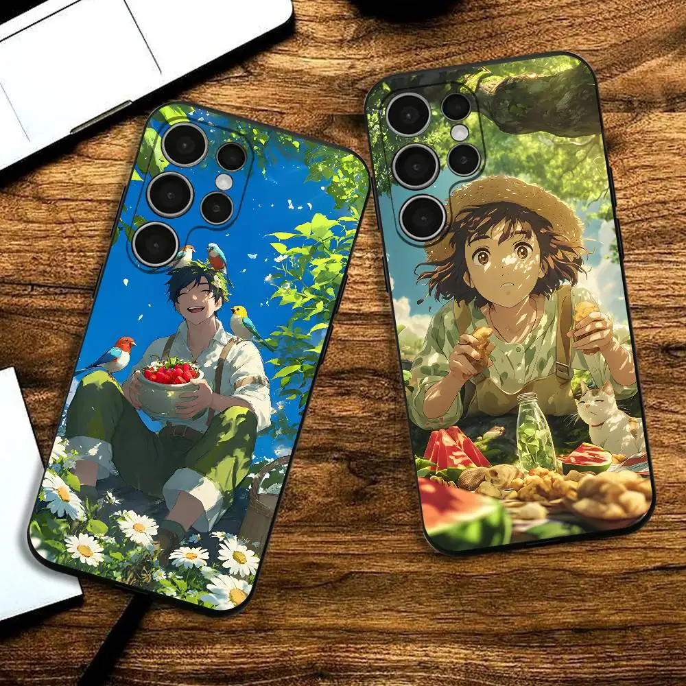 

Foison Happy Silicone Case For Samsung S25 24 23 22 21 20 Plus Ultra 5G Lite Shockproof Cover