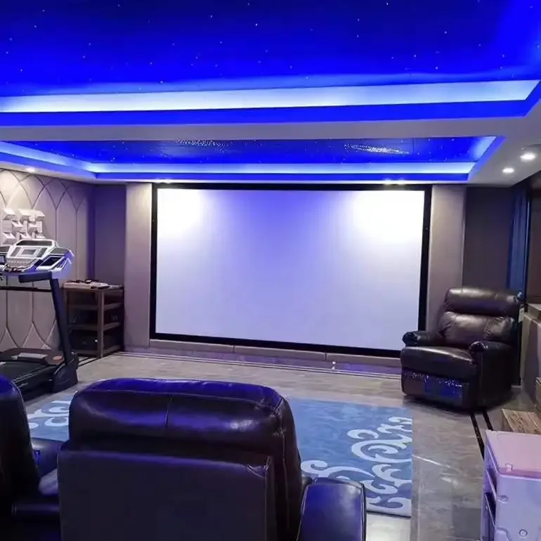 SNOWHITE 80-200 Inch 4K Rạp Hát Tại Nhà Điện Ảnh Âm Thanh Trong Suốt Màn Hình Máy Chiếu Acoustically Khung Trong Suốt Chiếu Màn Hình