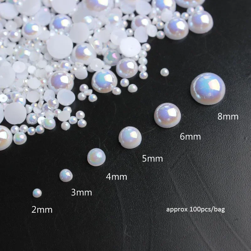 20/100개 펑크 메탈 플랫백 진주 네일 아트 참 장식 혼합 사이즈 고딕 다크 스타일 네일 라인스톤 y2k 레트로 네일 장식