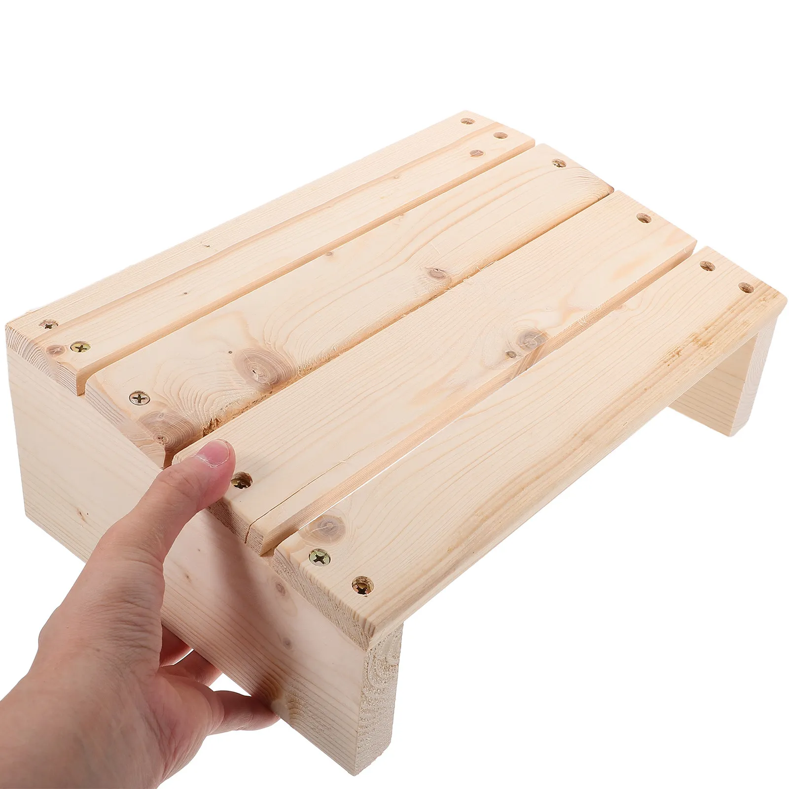 1Pcs Wooden Foot Rest Under Desk Angled Solid Wood Footstool for Office Ergonomic Leg Support Back Pain Alleviation