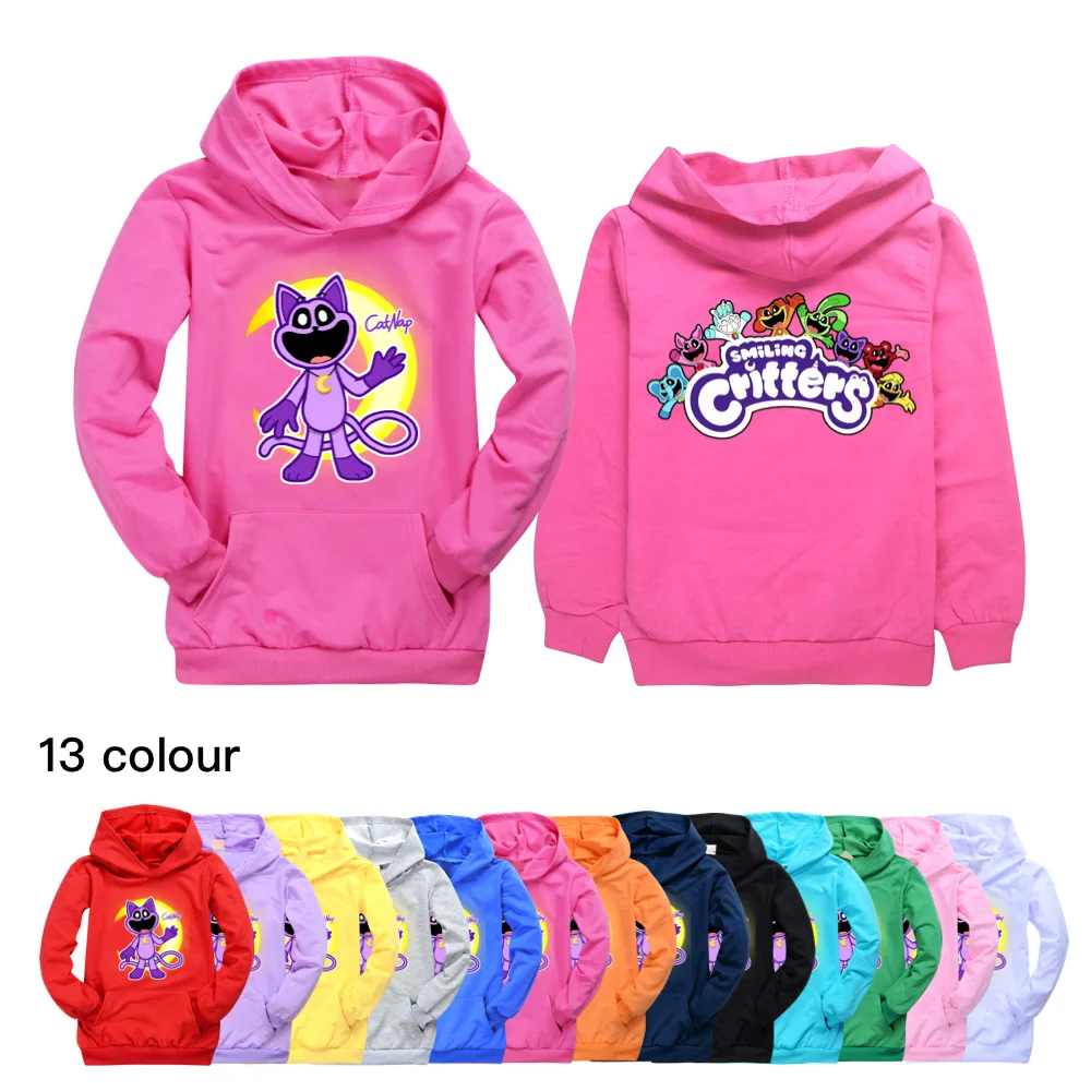 

Smiling Critters Kids Jumper Children Long Sleeve Coats Clothes Toddler Girls Casual Pocket Hoodie Boys Pullover Sweatshirt