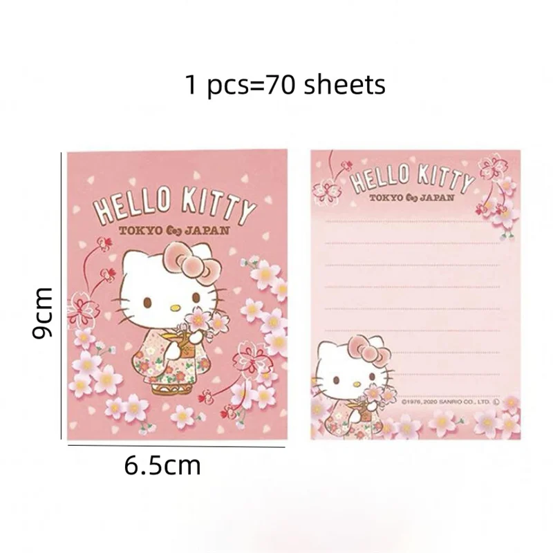 Imagem -05 - Sanrio Melody Kitty Cinnamoroll Memo Pad Sticky Notes Etiqueta de Papelaria Planejador Notepad Sticker Post Material Escolar Pcs por Lote