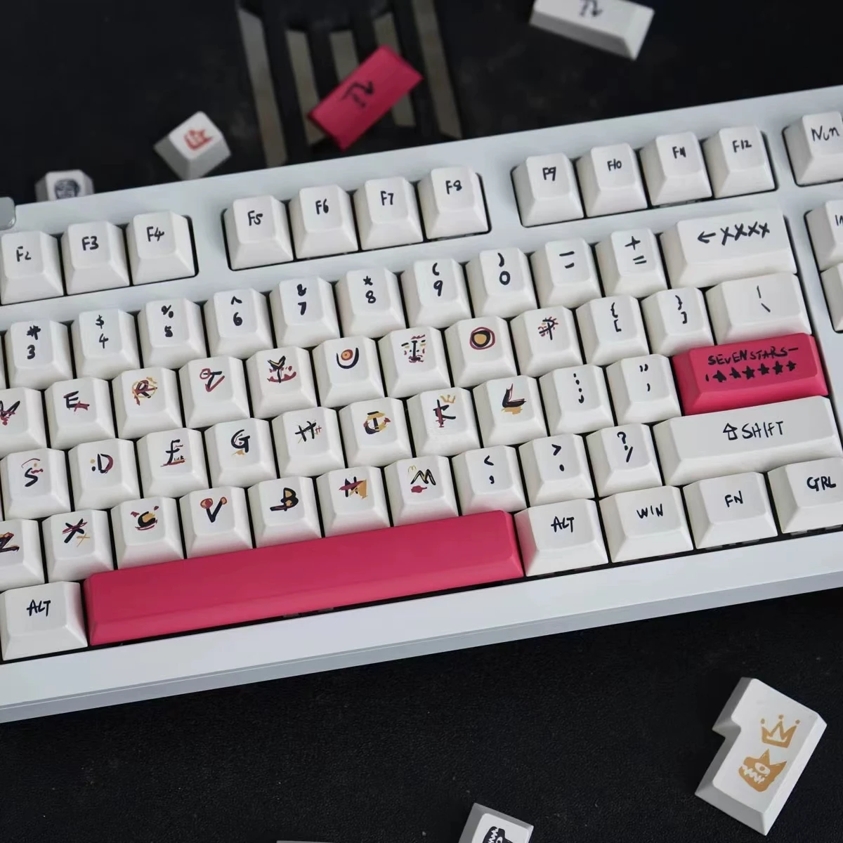 Profil Cherry PBT fenai Keycap 146 kunci untuk Cherry Gaming Keyboard mekanik dipersonalisasi topi kunci Font besar