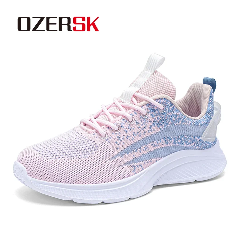 OZERSK New Leisure Shoes For Women Summer Mesh Breathable Korean Style Girls Pink Trendy Shoes