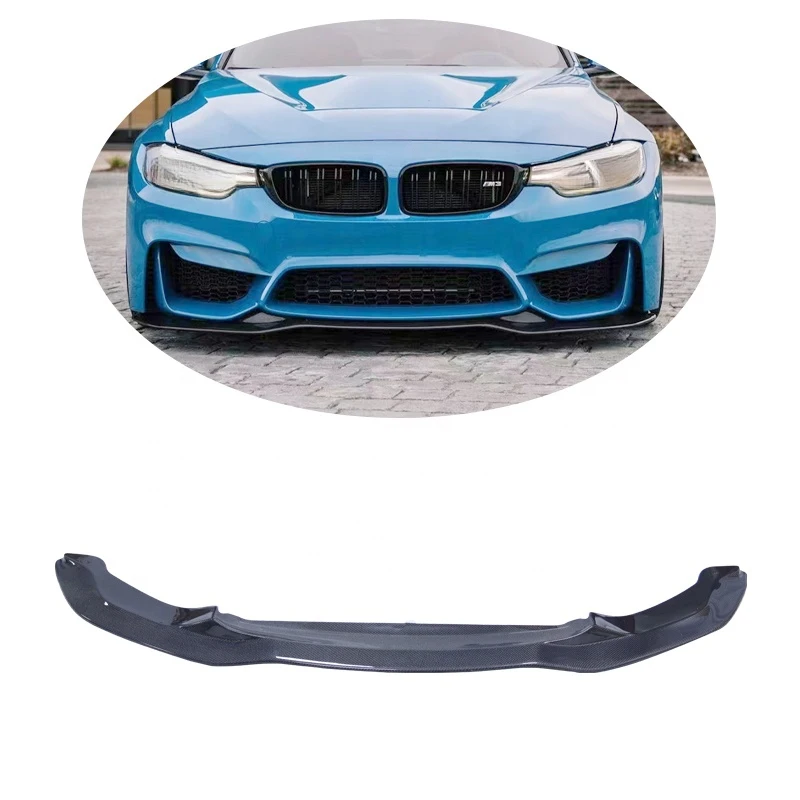 

M4 PSM Style True Carbon Fiber Front Bumper for 2015-2019 F80 M3 F82 F83 Split Lip Spoiler