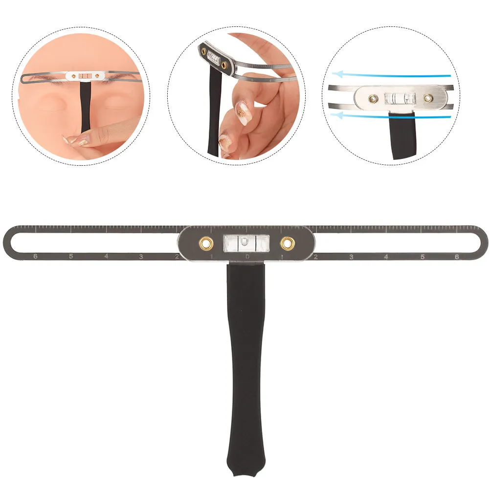 

Stainless Steel Eyebrow Tattoo Ruler T Shape Scaled Positioning Measuring Tool for Eyebrow Mapping Microblading Makeup