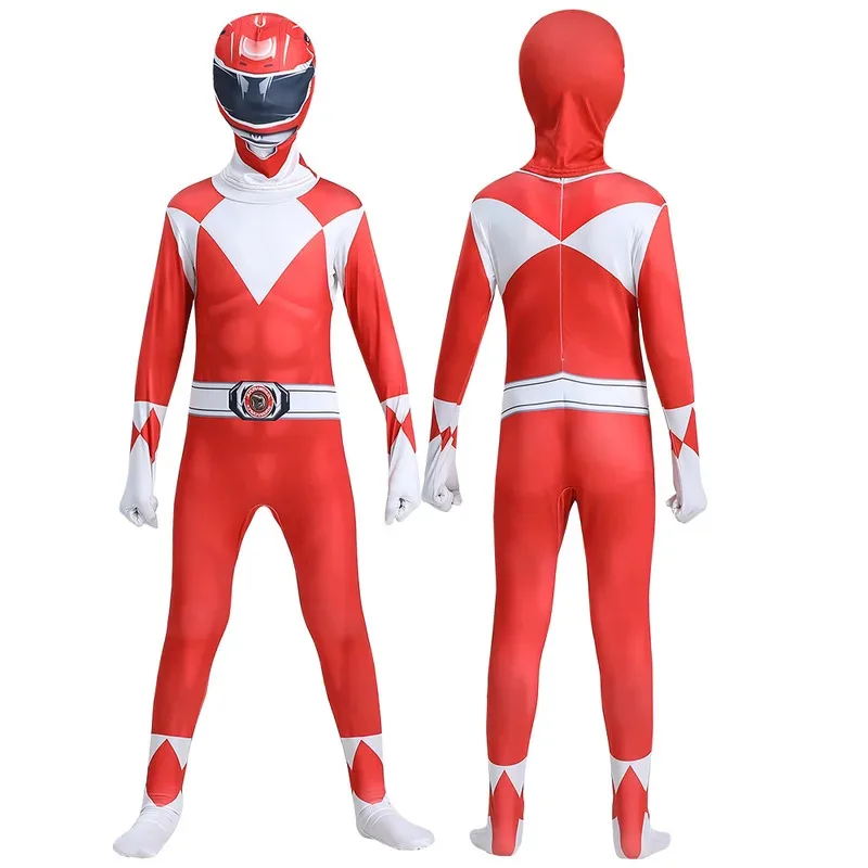Fantasia Power Samurai Rangers Costume Cosplay Per Adulti Bambini Morpher Mighty Morphin Maschera Tuta Zentai Suit Halloween