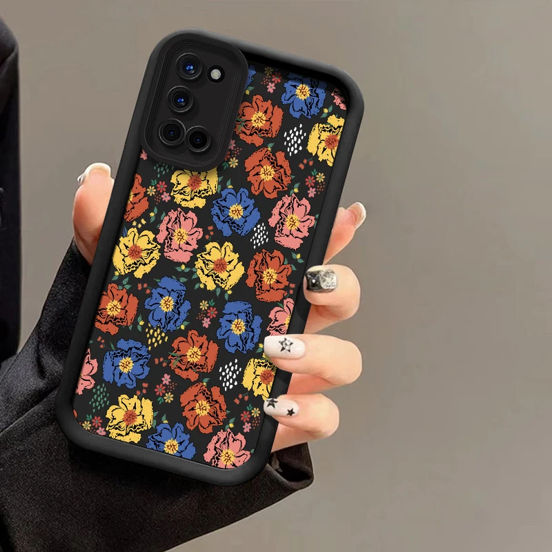 花柄スマホケース OPPO Realme Note 50 60 GT 6 Neo 5 Narzo 70X 60X N65 N63 N55 N53 30A 20A 耐衝撃 マットシリコンカバー