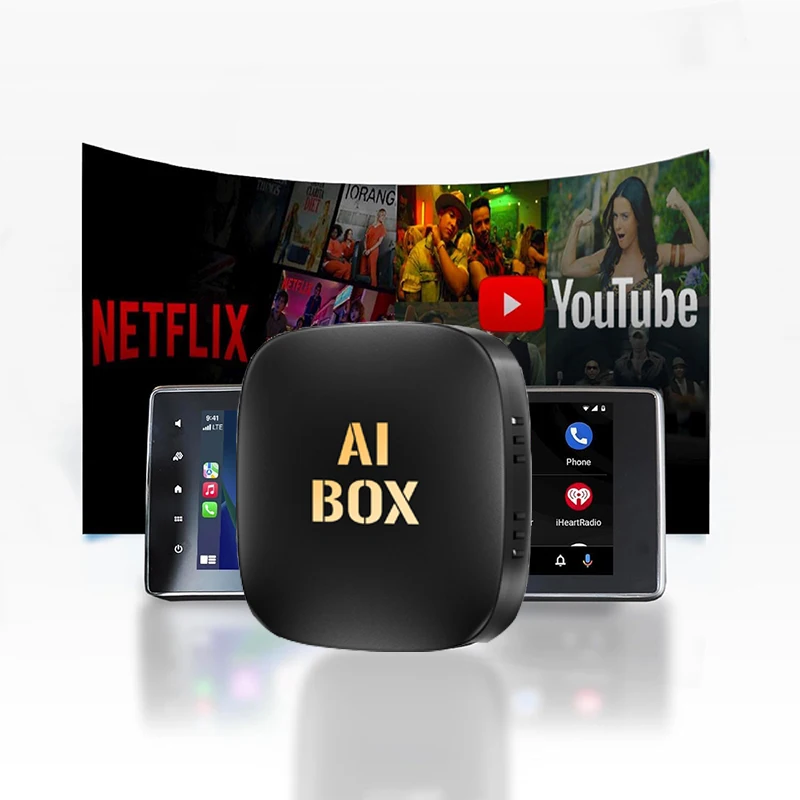 Wireless CarPlay Android Auto Netflix YouTube Video Box Apple iPhone Car Play Adapter Dongle Usb Plug Play Universal AI Box