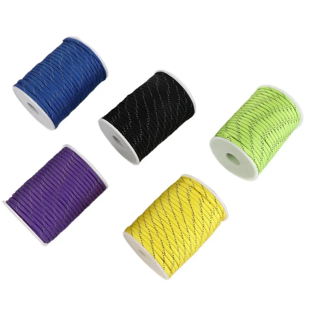 Canopy Lanyard Hiking Camping Tent Wind Rope Clothesline Umbrella Rope Parachute Line Reflective Tent Rope Reflective Paracord