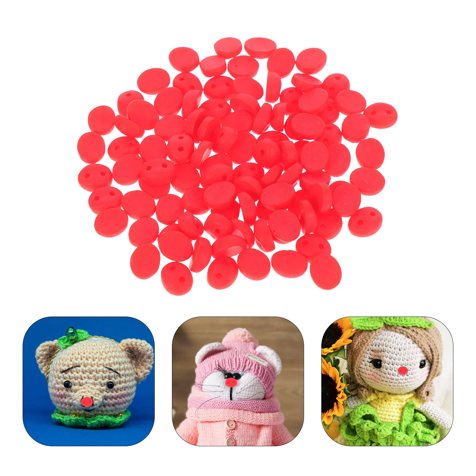 

100 шт. смоляных кабошонов в форме свиного носа с плоским основанием для рукоделия, вязания крючком, изготовления животных, аксессуаров ручной работы, украшений для заколок для волос