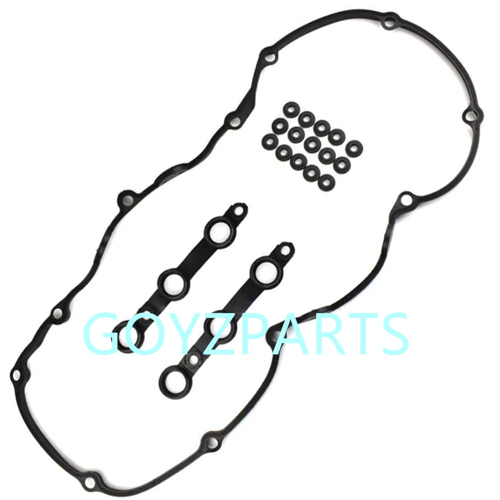 11120030496 Engine Valve Cover Gasket Set Black For BMW 525i 530i 330i x3 320i 330xi 2002-2006