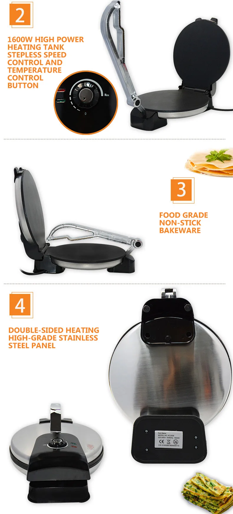 Kommerzielle Pfannkuchenmaschine Crêpe Maker Pizza Pfannkuchenmaschine Kuchen Sandwich Pfannkuchenmaschine Grill Steak Elektrische Backform