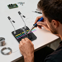 NEWACALOX Magnetic Helping Hands Soldering Tool with 2 Flexible Arms PCB Holder Soldering Wire Holder for Electronics Repair