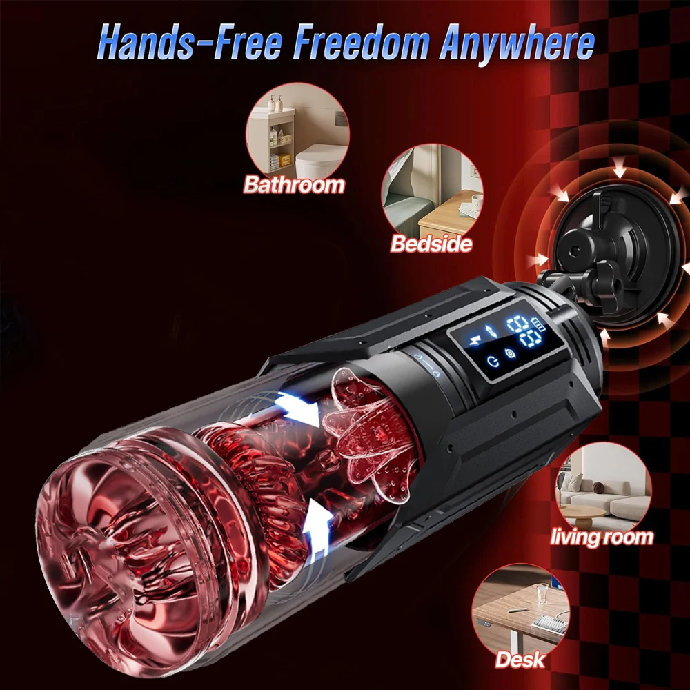 AI Sync Male Masturbator Stroker with 7 Sucking Thrusting Rotating & 7 Licking Modes, Adult Toys Pocket Pussy Mens Sex Toy - Image 3