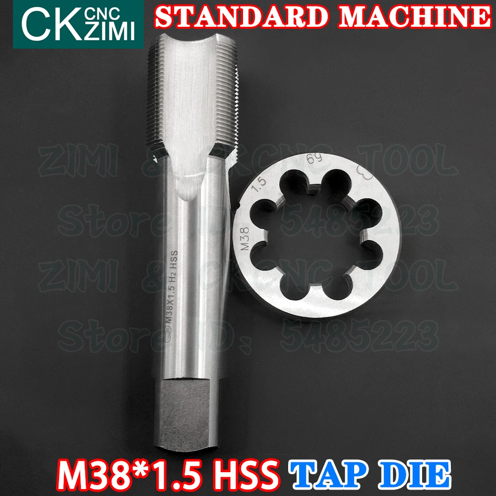 M38*1.5 M38x1.5 Straight Handle Standard Machine Die Tap Right High Speed Steel Wire Tapping Drill Round Die Metal Tap Die Set