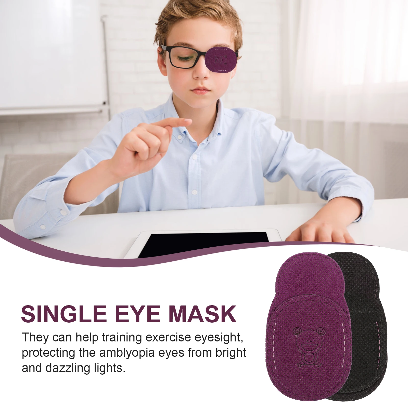 

12 Pcs Children Eye Mask Correction Patches Kids Adjustable Lightweight Breathable Amblyopia Training Vision for Strabismus