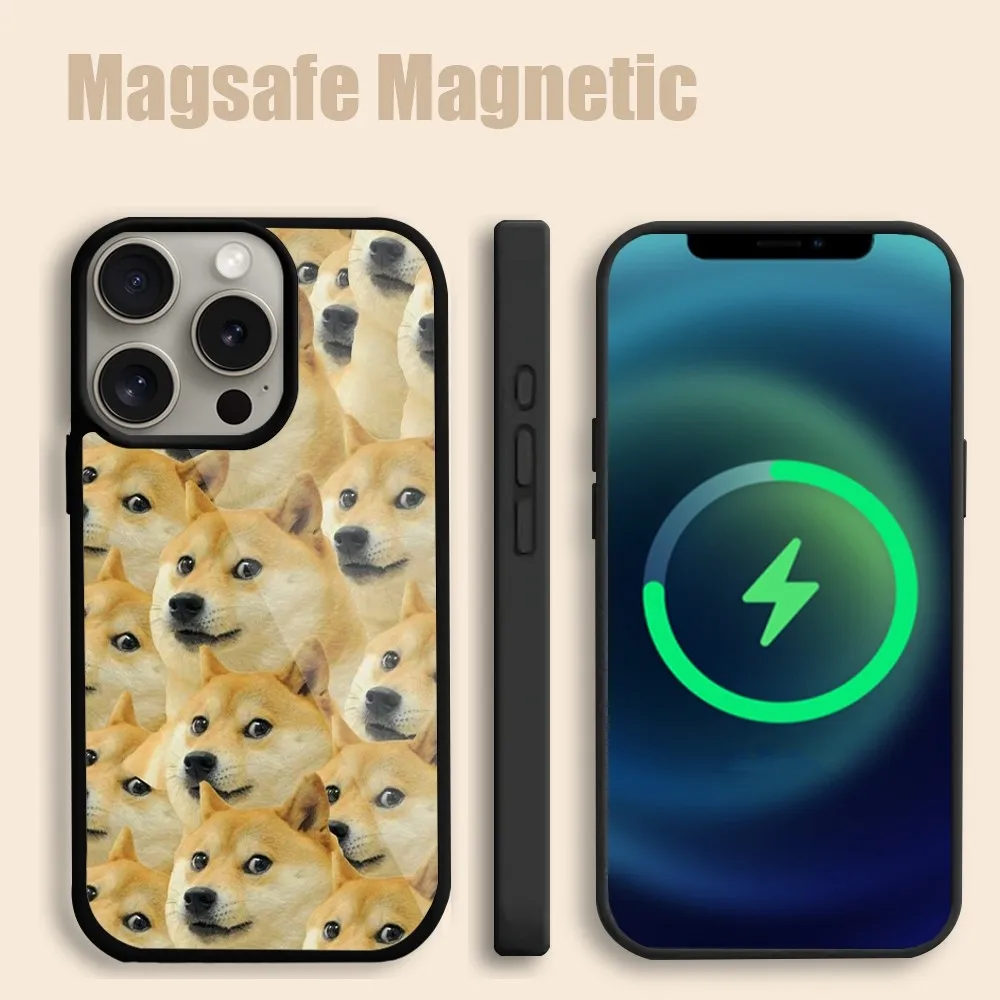 Cheems Shiba Inu Doge Meme  Phone Case For iPhone 15 14 13 12 11 Pro Max Plus Magsafe Magnetic Wireless Charging Cover