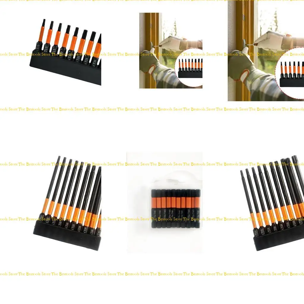 

12PF 10pcs 100mm or 50mm Star Screwdriver Bit Set with Tips S2Steel for Electronics and Furniture Assembly