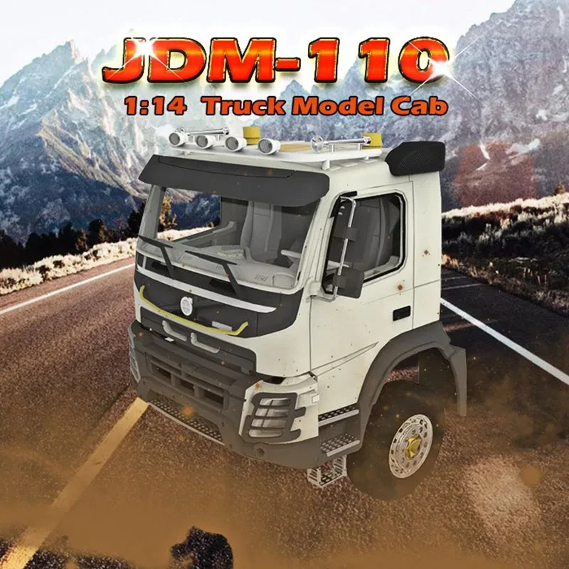 JDM 1:14th Scale Plastic Cab Cockpit Kit Simulation Car Shell Set for Tamiya  RC Dump Truck Tipper VOLVO FMX Car Accessories Toy