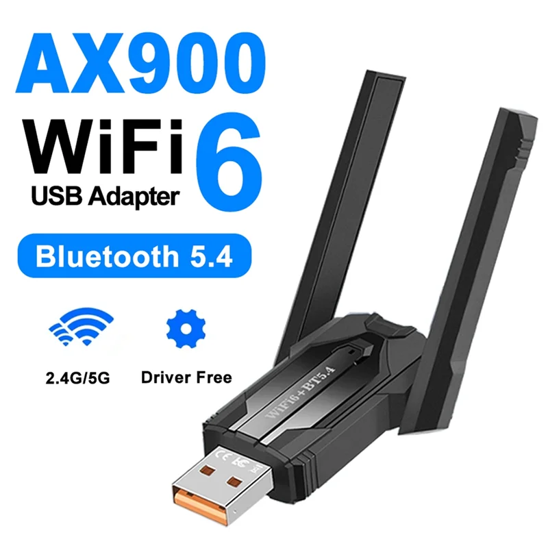 Exquisite-AX900 USB Wifi6 Adapter 2.4G/5Ghz Bluetooth5.4 900Mbps USB Dongle Draadloze WLAN Ontvanger Voor Win7/10/11 (32/64 Bit)