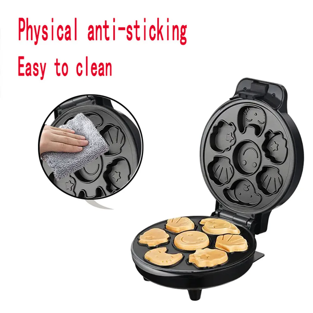110V Cartoon Cake Maker Waffle Machine Biscuit Maker Double Sided Heating Electric Breakfast Machine