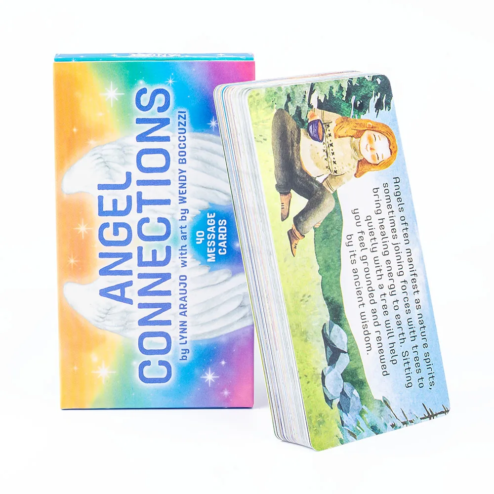 Angel Connections 영어 비전 점술 에디션, 데크 보드 게임, 메시지 카드 40 장, 11*6cm